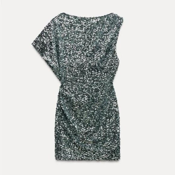 ZARA SEQUIN MINI DRESS - Picture 8 of 10